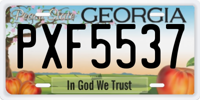 GA license plate PXF5537