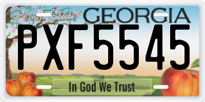 GA license plate PXF5545