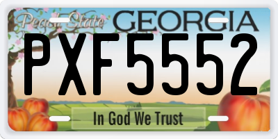 GA license plate PXF5552
