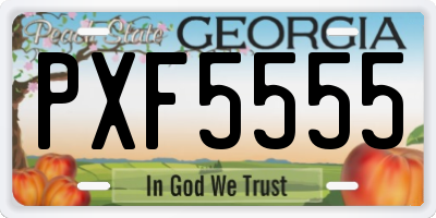 GA license plate PXF5555