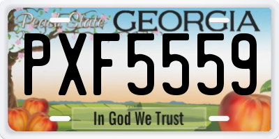GA license plate PXF5559