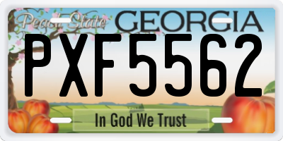 GA license plate PXF5562