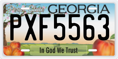 GA license plate PXF5563