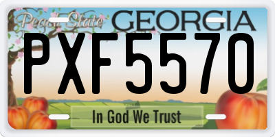 GA license plate PXF5570