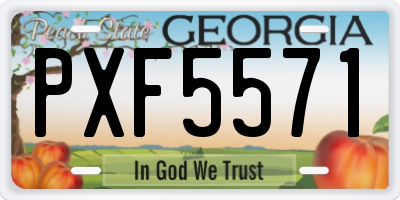 GA license plate PXF5571