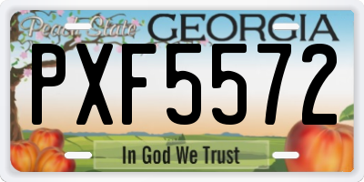 GA license plate PXF5572