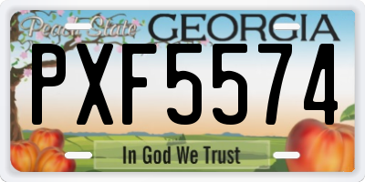 GA license plate PXF5574