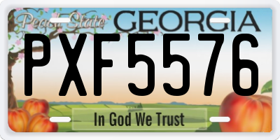 GA license plate PXF5576