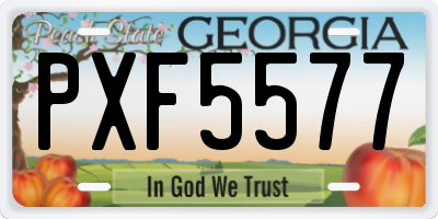 GA license plate PXF5577