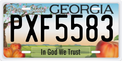 GA license plate PXF5583