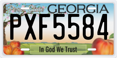 GA license plate PXF5584