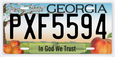 GA license plate PXF5594