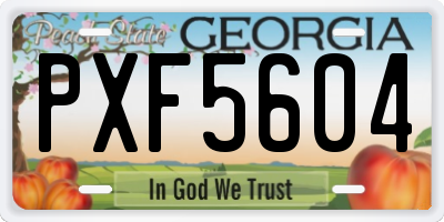 GA license plate PXF5604