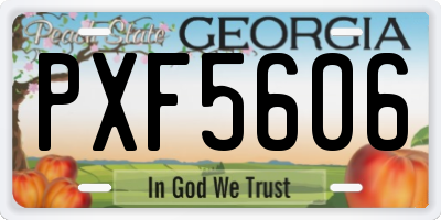 GA license plate PXF5606