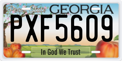 GA license plate PXF5609