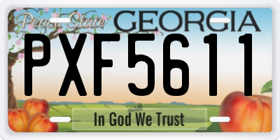GA license plate PXF5611