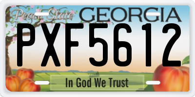 GA license plate PXF5612