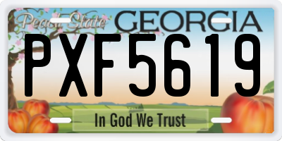 GA license plate PXF5619