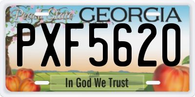 GA license plate PXF5620