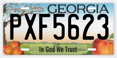 GA license plate PXF5623