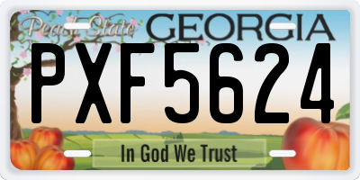 GA license plate PXF5624