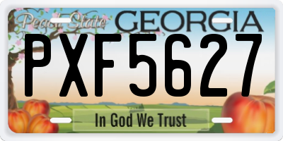 GA license plate PXF5627