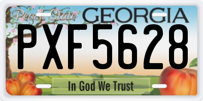 GA license plate PXF5628