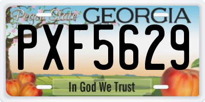 GA license plate PXF5629
