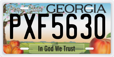 GA license plate PXF5630