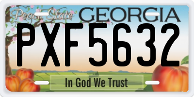 GA license plate PXF5632