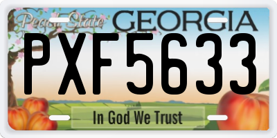 GA license plate PXF5633