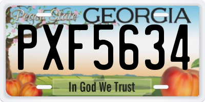 GA license plate PXF5634