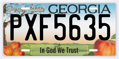 GA license plate PXF5635