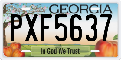 GA license plate PXF5637