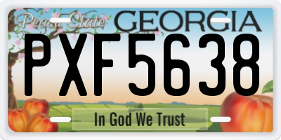 GA license plate PXF5638