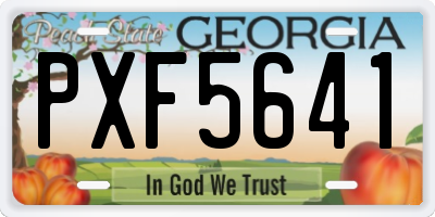 GA license plate PXF5641