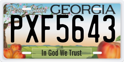 GA license plate PXF5643