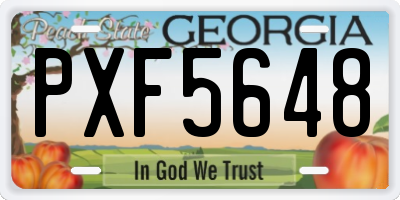 GA license plate PXF5648