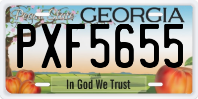GA license plate PXF5655