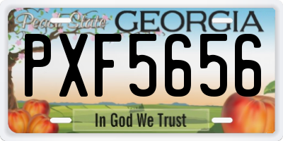 GA license plate PXF5656