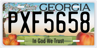 GA license plate PXF5658