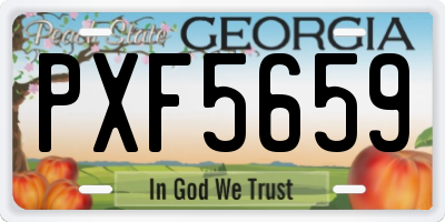 GA license plate PXF5659