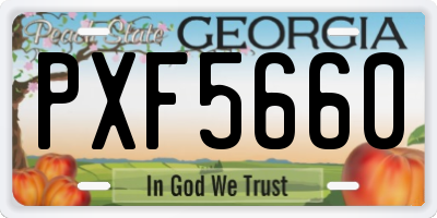 GA license plate PXF5660