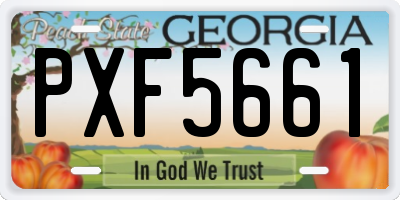 GA license plate PXF5661