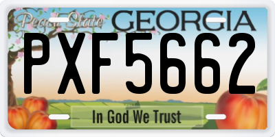 GA license plate PXF5662