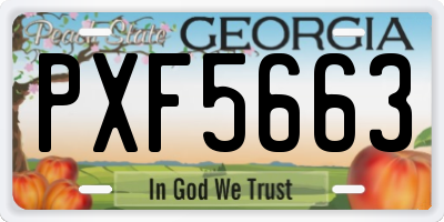GA license plate PXF5663