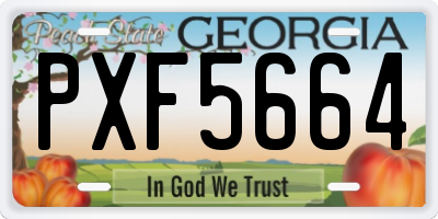 GA license plate PXF5664