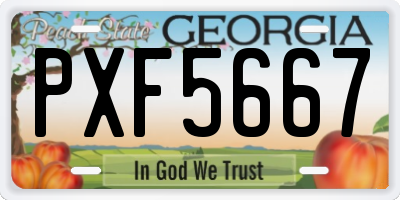 GA license plate PXF5667