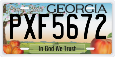 GA license plate PXF5672