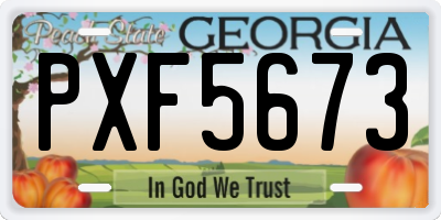 GA license plate PXF5673